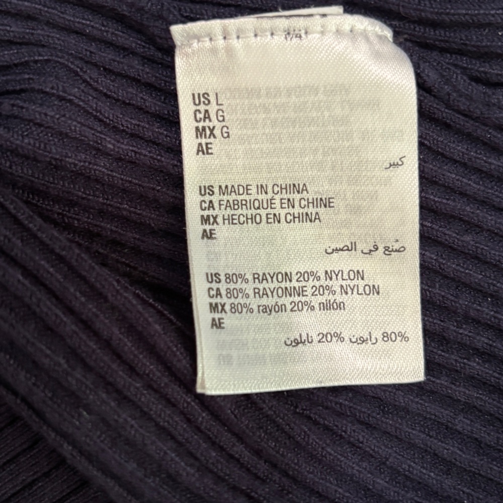 INC International Concepts Navy Ribbed Sequin-Front Mock Neck Sweater - Picture 4 of 6